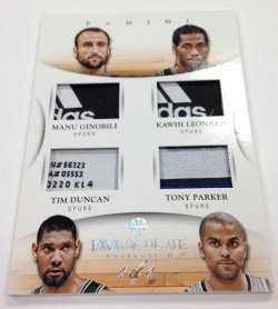 2012-13 Panini Immaculate Spurs Quad Tag