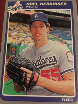 1985 Fleer ROOKIE OREL HERSHISER #371 Los Angeles Dodger RC RHP