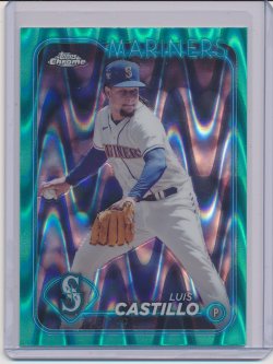    Luis Castillo 2024 Topps Chrome Aqua RayWave Refractor /199