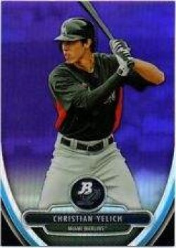    2013 BOWMAN PLATINUM PURPLE BPCP-12 CHRISTIAN YELICH *001