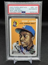 2003 Topps Heritage Hank Aaron Real One Auto