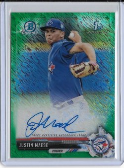 2017 Bowman Chrome Justin Maese Green Refractor