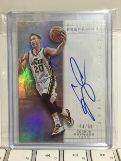 2015 Panini Preferred Gordon Hayward Unparalleled Autographs