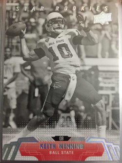 2014 Upper Deck  # 87 Black and White Glossy Keith Wenning