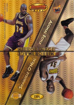 1997-98 Bowman Bowmans Best Mirror Images Refractors Chris Webber / Tim Thomas / Shaquille ONeal / Adonal Foyle Back