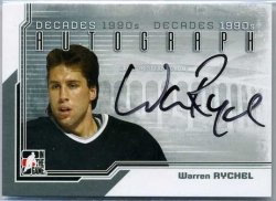 2013 In The Game Decades 90s Autographs Warren Rychel