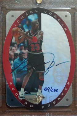 1996 Upper Deck SPX Michael Jordan Buyback AU Record Breakers (complete with COA, Box, and soft, black cloth pouch)