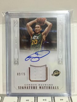 2015 Panini National Treasures Gordon Hayward Signature Materials