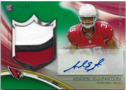 2013 Topps Platinum Andre Ellington  Rookie Patch Autograph Patch Green Refractor