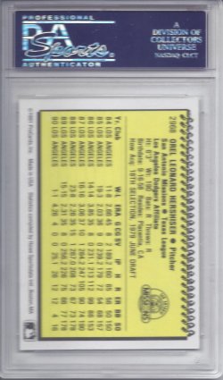 1991  Procards back Orel Hershiser Missions Minor League