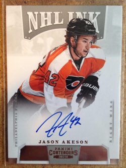 2013 Panini Panini Contenders Jason Akeson NHL INK I-JAK