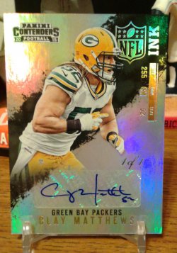 2015 Panini Contenders NFL Ink Holo Gold Clay Matthews