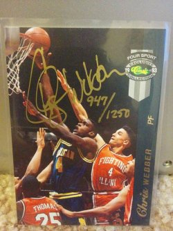 1993 Classic Four Sport Chris Webber RC Autograph #947/1250
