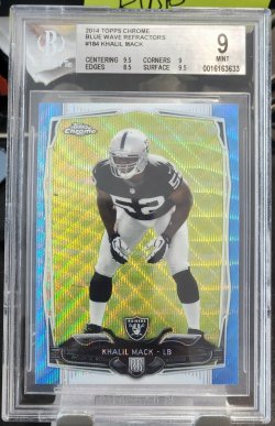 2014 Topps Chrome  ​Khalil Mack Blue Wave Rookie Refractor #1