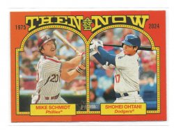 2024 Topps Topps Heritage Then and Now Mike Schmidt and Shohei Ohtani