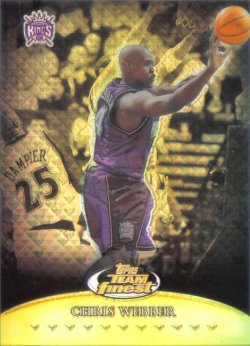 1999-00 Topps Finest Team Finest Gold Refractors Chris Webber #ed 12/25