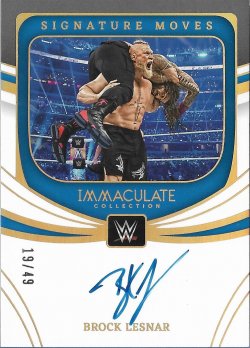 2022 Immaculate Collection WWE Signature Moves Brock Lesnar #ed 19/49