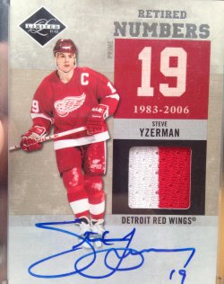 11 Panini Limited Steve Yzerman Retired Numbers prime auto #3