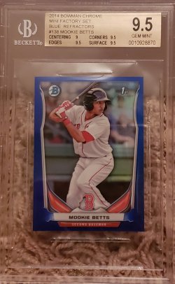 2014 Bowman Chrome mini blue refractor Mookie Betts