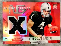 2014 Panini Certified Derek Carr New Generation Rookie Mirror Red Relic