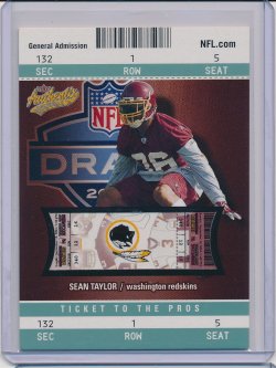    Sean Taylor 2004 Fleer Authentix General Admission Green RC /100