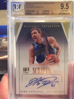 2013 Panini National Treasures Dirk Nowitzki Scripts auto/25