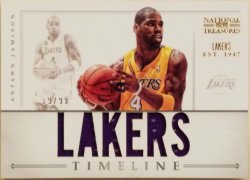    2012-13 Panini National Treasures Timeline Materials Custom Team Nicknames #6 #d 19/99