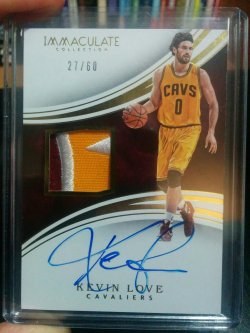 2015-16 Panini Immaculate Kevin Love AU/3clr Patch #27/60