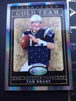 2011 Panini Totally certified Tom Brady certified gold team fabrics 4/10