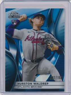    Hurston Waldrep 2025 Topps Chrome Black Blue Refractor RC /150