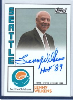 2020 Topps Seattle Childrens Hospital Set Lenny Wilkens Inscription Autograph