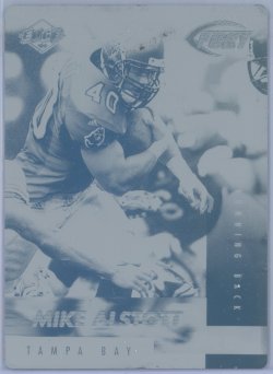 1999  Collectors Edge Fury Front Printing Plate Cyan Mike Alstott