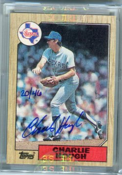 Charlie Hough Texas Rangers Autographed Signed 1982 Topps