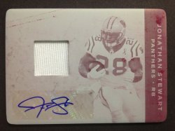 2011  Plates & Patches Jonathan Stewart 1/1 Auto/Jersey Printing Plate