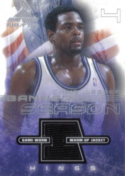 2001-02 Fleer Marquee Banner Season Memorabilia Chris Webber Jacket