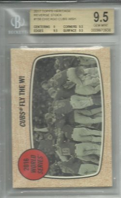 2017 Topps Heritage Reverse Stock Chicago Cubs 