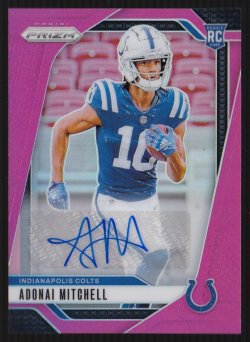 2024 Panini Prizm Autographs Prizms Pink Adonai Mitchell