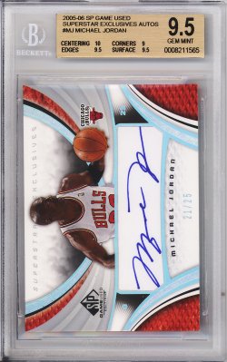 2005-06 Upper Deck SP Game Used Superstar Exclusives Autos #MJ Michael Jordan