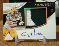 2016 Panini Immaculate Premium Patches Gold Clay Matthews