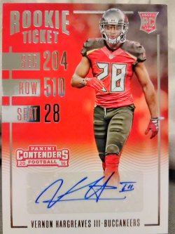 2016 Panini Contenders Vernon Hargreaves III Rookie Ticket Autograph