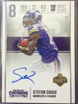 2015 Panini Contenders Stefon Diggs Draft Class On Card Auto /199