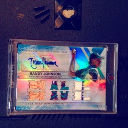 2014 Topps Triple Threads Randy Johnson Sapphire Patch Auto /3