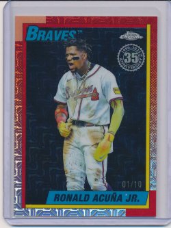    Ronald Acuna Jr. 2025 Topps Update 1990 Topps Silver Pack Chrome Black Refractor /10