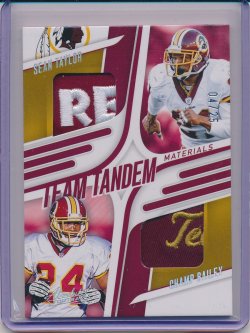    Sean Taylor and Champ Bailey 2025 Absolute Team Tandem Materials Holo Silver /25