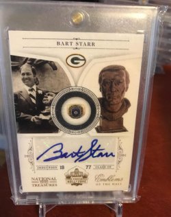2011 Panini National Treasures Emblems of the Hall Auto Bart Starr