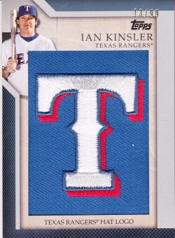 2010 Topps Manufactured Hat Logo Patch Ian Kinsler