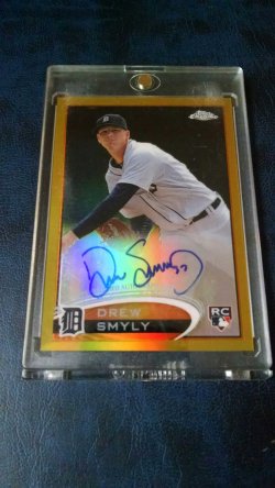 2012 Topps chrome Drew Smyly gold auto