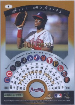 1998  Pinnacle Totally Certified Platinum Gold Fred McGriff back