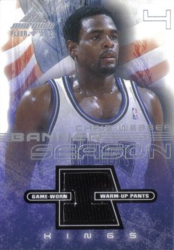 2001-02 Fleer Marquee Banner Season Memorabilia Chris Webber Pants