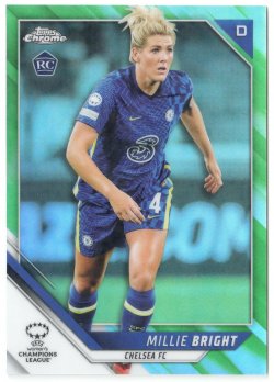 2021-22 Topps Chrome UEFA Womens Champions League Neon Green Millie Bright